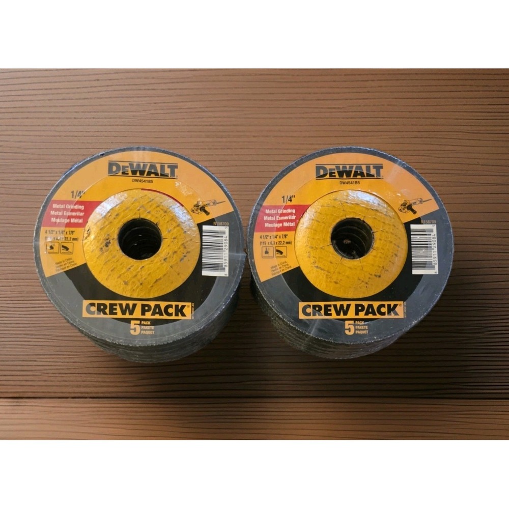 DeWALT DW4541 Fast Cut Grinding Wheels 2- 5 pack  4-1/2" x 1/4" x 7/8" 10 Total